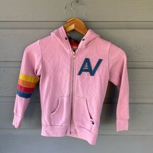 AVIATOR NATION KIDS SIGNATURE RAINBOW HOODIE - pink - Sz 6